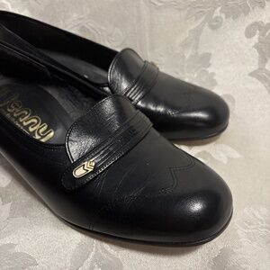 Black Leather Loafers Women's size 9